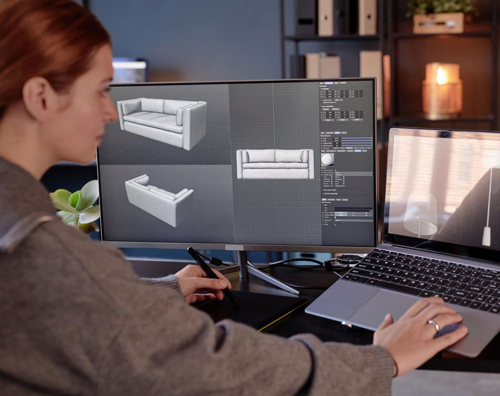 3D-дизайнер интерьеров за работой 3D-дизайнер интерьеров за работой